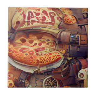 Carreau Pizza steampunk graphisme art abstrait