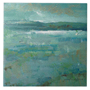 Carreau Plage côtière Abstraite peinture océanique