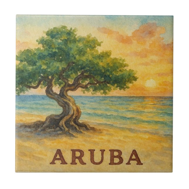 Carreau Plage Eagle Aruba Divi Tree Heure dorée (Devant)