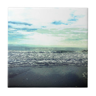 Carreau Plage Océan Mer Abstrait Vert gris gris