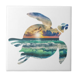 Carreau Plage Sunset de la tortue de mer