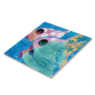 Carreau Plage Whimsical Abstrait Poisson Plage Nautique Tu