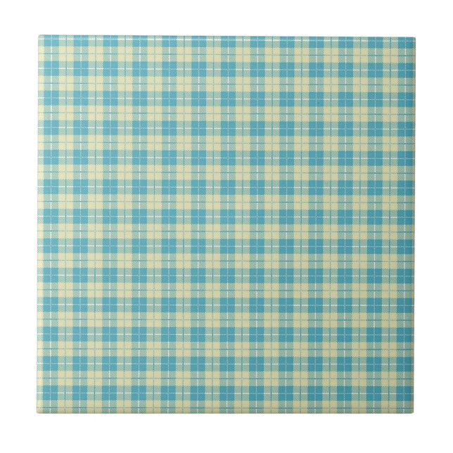 Carreau Plaid bleu et jaune pastel (Devant)