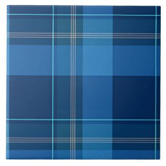 Carreau Plaid, motif Tartan bleu
