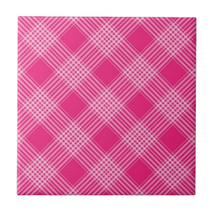 Carreau Plaid rose lumineux