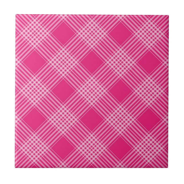 Carreau Plaid rose lumineux (Devant)