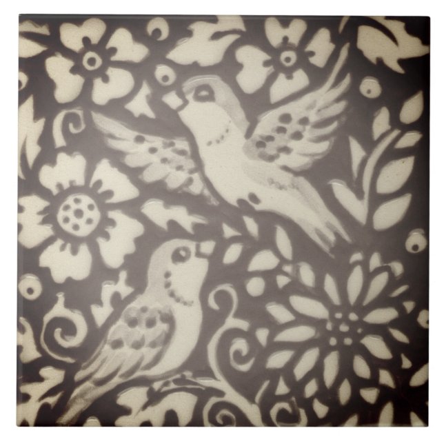 Carreau Plancher en bois de feuillage à la crème Brown (Devant)