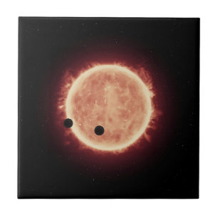 Carreau Planètes Transitant Red Nwarf Star Dans Trappist-1