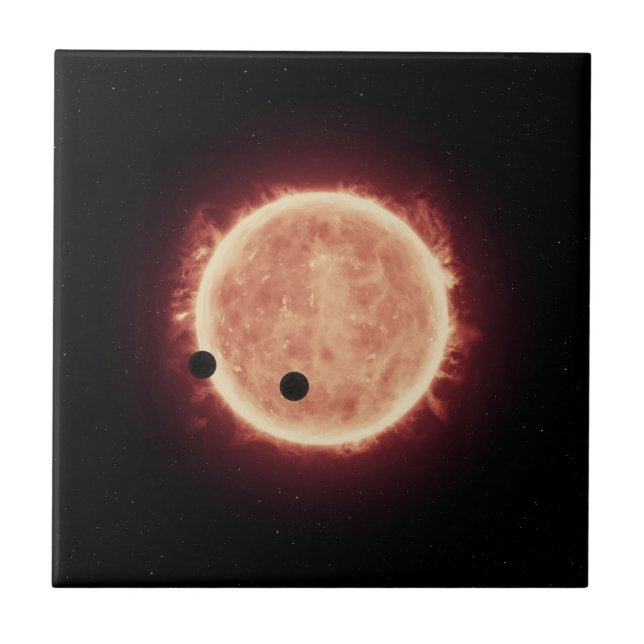 Carreau Planètes Transitant Red Nwarf Star Dans Trappist-1 (Devant)