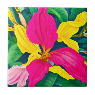 Carreau Plante des fleurs tropicales