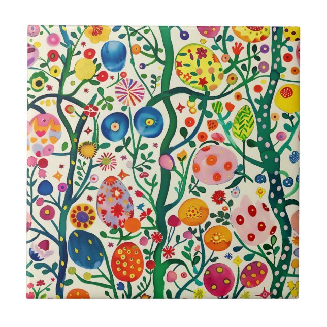 Carreau Plante d'oeufs de Pâques floraux (Devant)