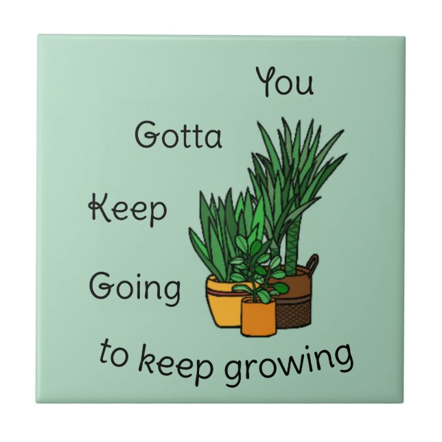 Carreau Planten Tegeltje "keep growing" (Devant)
