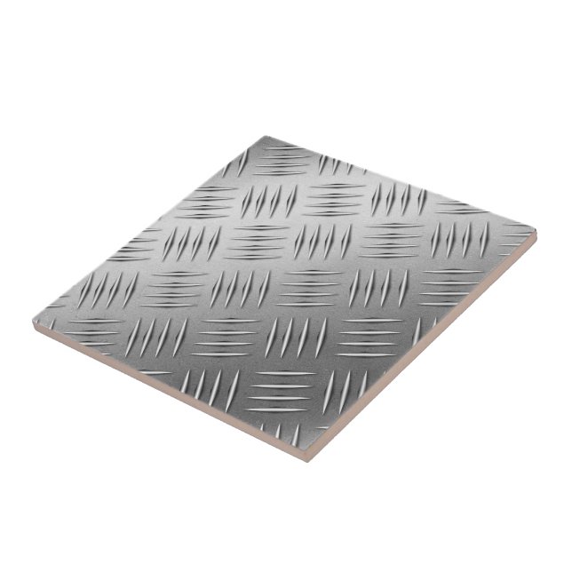 Carreau Plaque diamant sur acier usé (Côté)