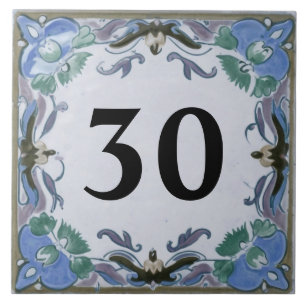 Carreau Plaque signalétique personnalisée Blue Mediterrane