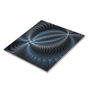 Carreau Plastique bleu gris 3D Fractal Art moderne Abstrai