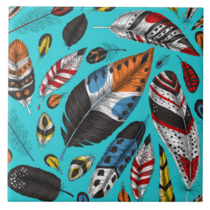 Carreau Plumes colorées