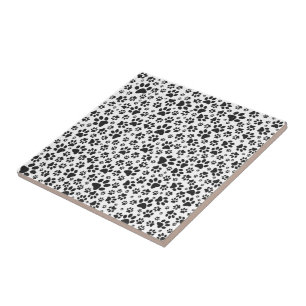 Carreau Poches de chien noir et blanc Poka Dot