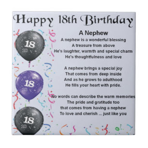 Carreau Poème de Nephew - 18ème anniversaire
