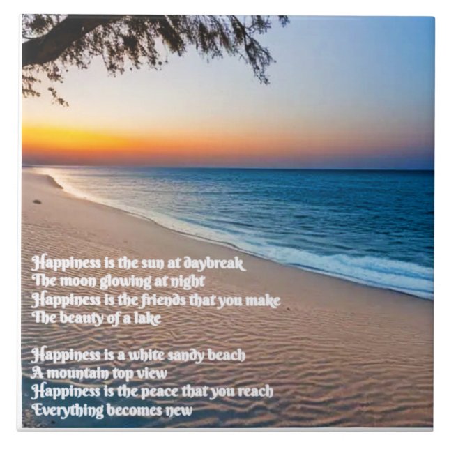 Carreau Poème de plage (Devant)