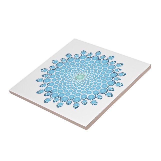 Carreau Point bleu Mandala (Côté)