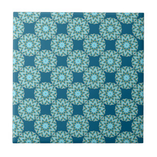 Carreau Points & Etoiles Retro Turquoise & Aqua