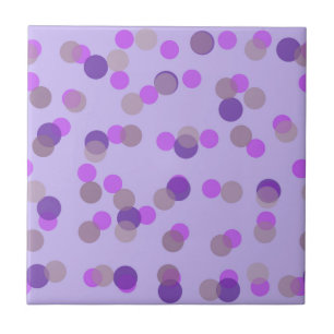 Carreau points roses, beige et violets