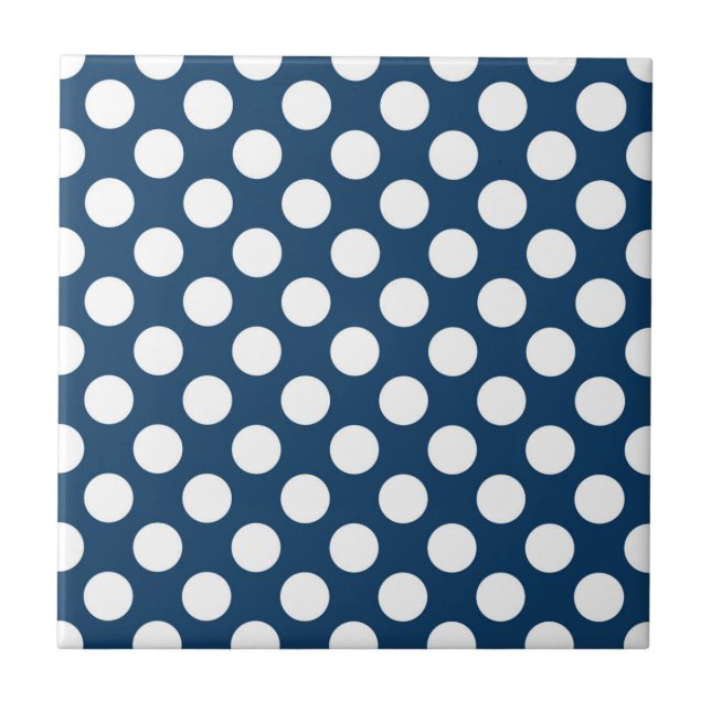 Carreau Pois Bleus de la Marine, Motif à points Polka, poi (Devant)
