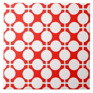 Carreau pois rouge et blanc point et chèque motif est fa