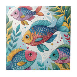 Carreau Poisson arc-en-ciel sous-marin
