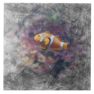 Carreau poissons animaux artistiques de clown