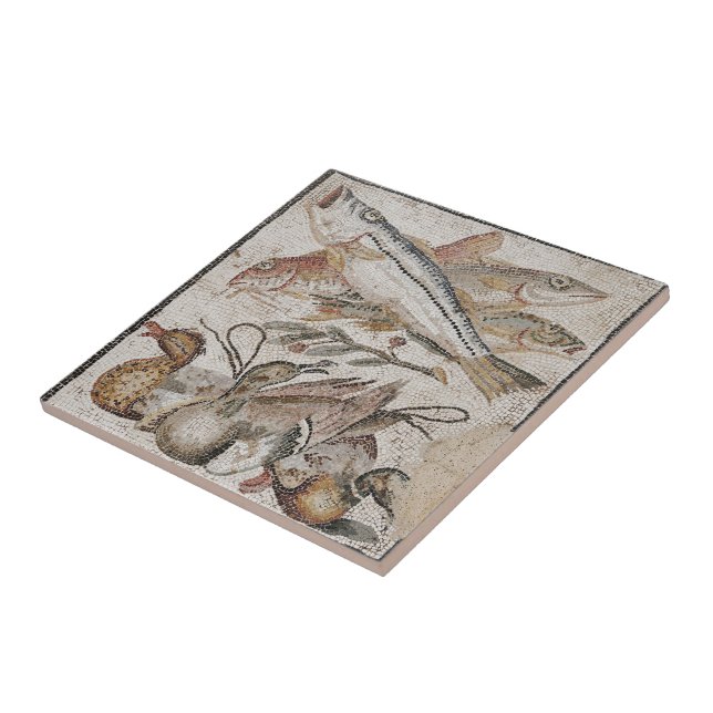 Carreau Poissons et canards - Mosaïque romaine (Côté)
