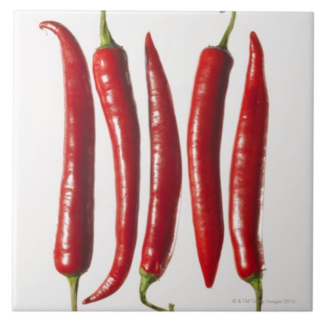 Carreau Poivrons de piment dans une rangée (Devant)