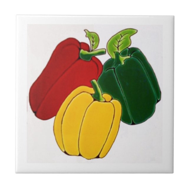 Carreau Poivrons rouges, jaunes et verts (Devant)