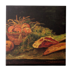 Carreau Pommes, viande et un rouleau par Vincent van Gogh