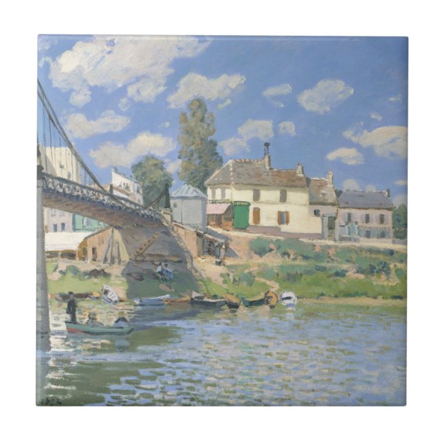 Carreau Pont de Villeneu par Sisley Impressionist Paint (Devant)