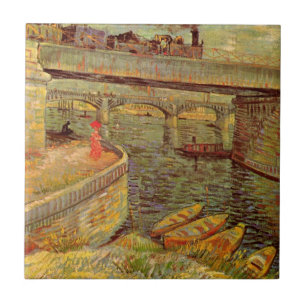 Carreau Ponts sur la Seine, Asnières par Vincent van Gogh