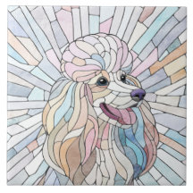 Poodle - mosaïque pastel