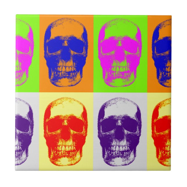 Carreau Pop Art Skull (Devant)