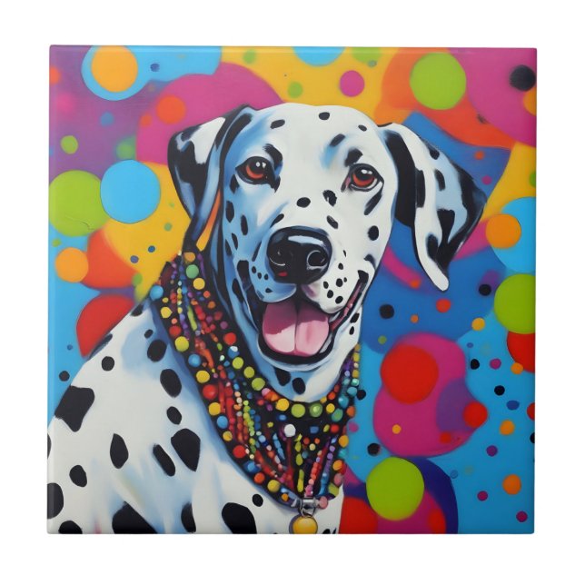 Carreau Pop Art Vibrant Dalmatie (Devant)