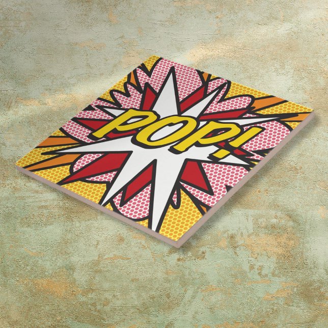 Carreau POP Fun Retro Comic Book Pop Art (POP Fun Retro Comic Book Pop Art Ceramic Tile)