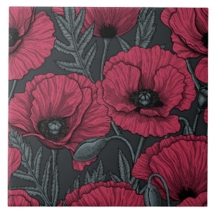 Carreau Poppies à Viva Magenta