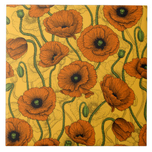 Carreau Poppies orange