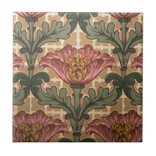 Carreau Poppy Comme Fleur Dusty Rose Bourgogne