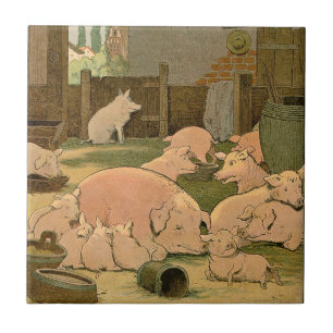 Carreau Porcs et porcelets à la ferme