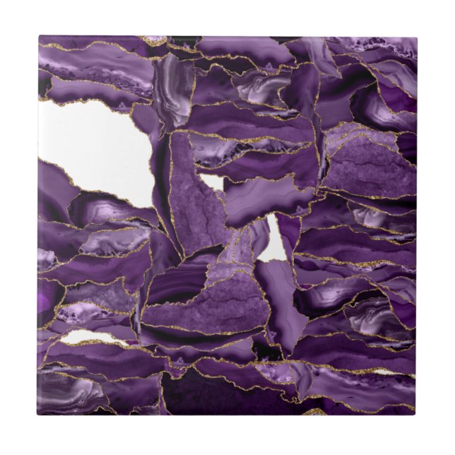 Carreau Porte de parties scintillant violet et or (Devant)
