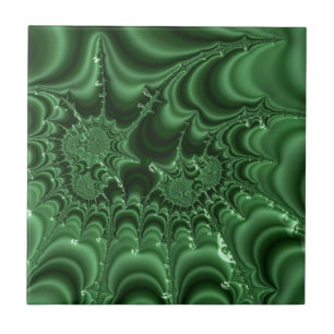 Carreau Porte verte Gemstone Look Fractal Art Abstrait