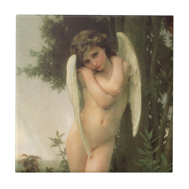 Carreau Portrait d'ange de Cupid (Cupidon) par Bouguereau (Devant)