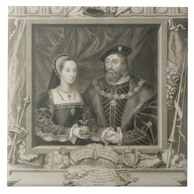 Carreau Portrait de 1496-1533) reines de Mary (de la (Devant)