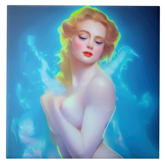 Carreau Portrait de déesse Ethereal - Imaginaire Surreal (Devant)