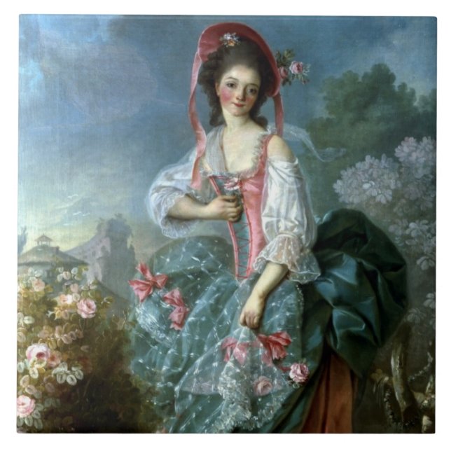 Carreau Portrait de Mademoiselle Guimard comme (Devant)